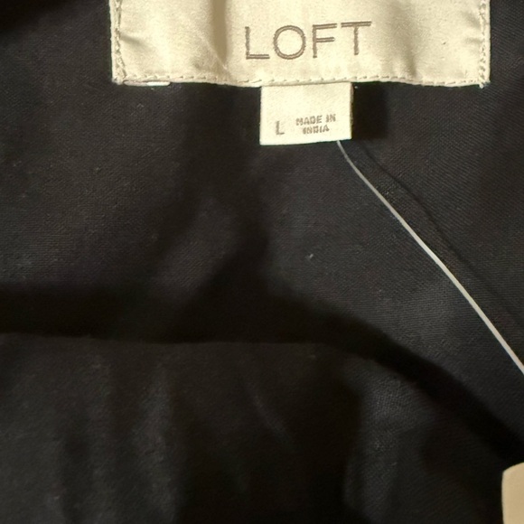 LOFT Black and Blue Patterned Midi Dress - Picture 4 of 6